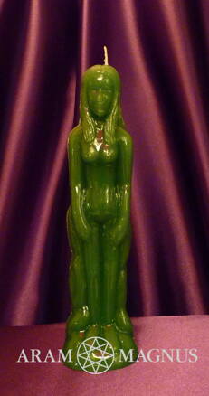 Svíce figurální zelená žena