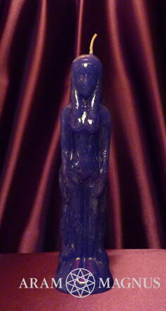 Svíce figurální modrá žena