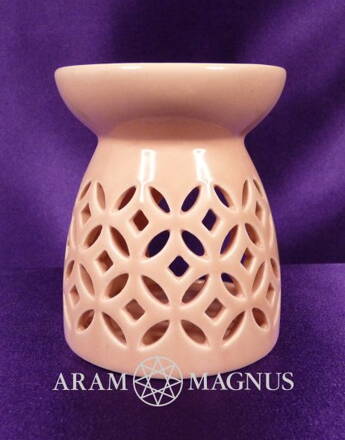 Aromalampa keramická růžová, výška 10 cm, průměr 8 cm