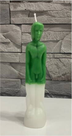 SANTERIA Svíce figurální zeleno bílá Dr. Hernandez muž 20 cm