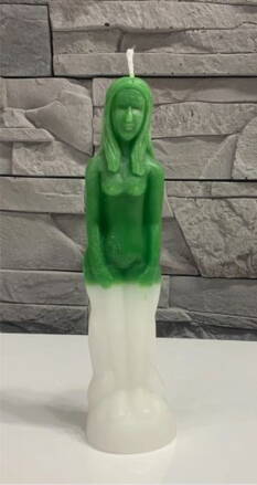 SANTERIA Svíce figurální zeleno bílá Dr. Hernandez žena 20 cm