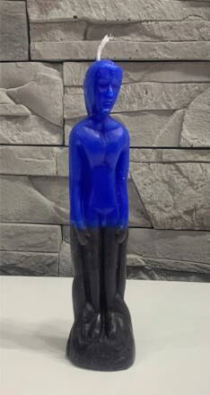 SANTERIA Svíce figurální modro černá Nikanor muž 20 cm