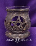 Aromalampa mastek s pentagramem, výška 10 cm, průměr 9 cm