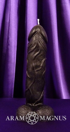 Svíce milostná penis černý 16,5 cm včelí vosk
