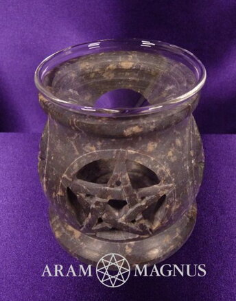 Aromalampa mastek s pentagramem, výška 10 cm, průměr 9 cm