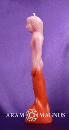 KLUB ARAM MAGNUS Svíce figurální růžovo červená Pomba Gira muž 20 cm