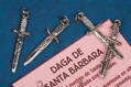 Přívěšek dýka SANTA BARBARA poniklovaný 4 cm