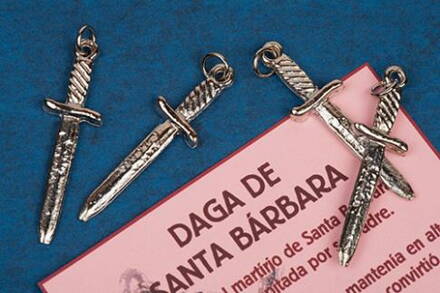 Přívěšek dýka SANTA BARBARA poniklovaný 4 cm